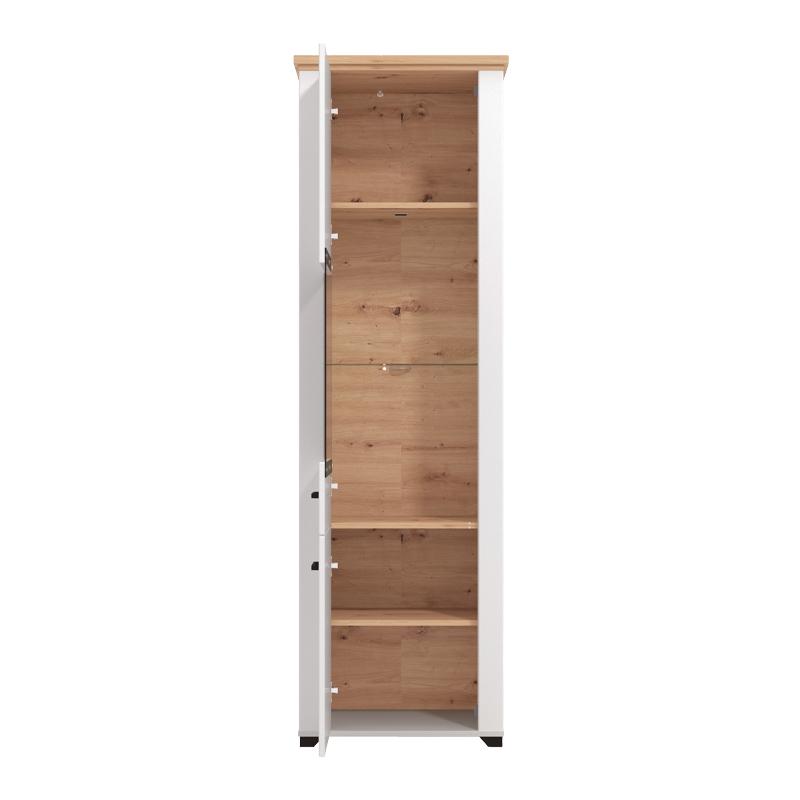 ΒΙΤΡΙΝΑ VALENCIA 1K VS1 ΛΕΥΚΟ-ARTISAN OAΚ-ΛΕΥΚΟ ΜΑΤ ΧΡΩΜΑ 61x41x195εκ - Image 4