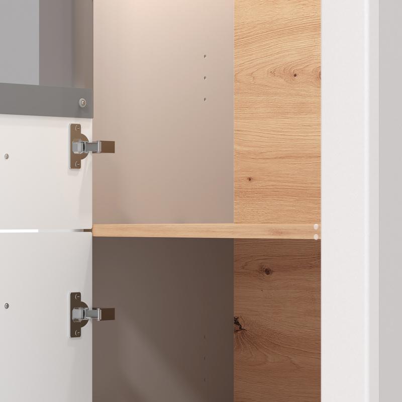 ΒΙΤΡΙΝΑ VALENCIA 1K VS1 ΛΕΥΚΟ-ARTISAN OAΚ-ΛΕΥΚΟ ΜΑΤ ΧΡΩΜΑ 61x41x195εκ - Image 6