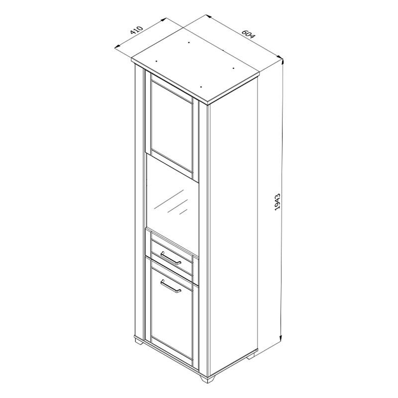 ΒΙΤΡΙΝΑ VALENCIA 1K VS1 ΛΕΥΚΟ-ARTISAN OAΚ-ΛΕΥΚΟ ΜΑΤ ΧΡΩΜΑ 61x41x195εκ - Image 8
