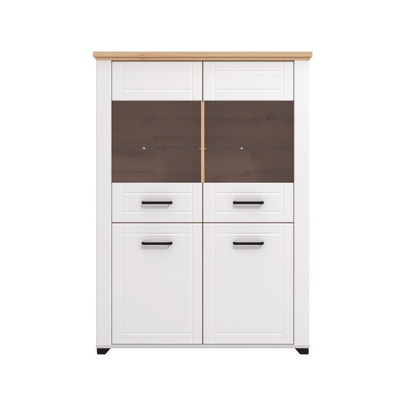 ΒΙΤΡΙΝΑ VALENCIA 2K VS2 ΛΕΥΚΟ-ARTISAN OAΚ-ΛΕΥΚΟ ΜΑΤ ΧΡΩΜΑ 103,5x41x143εκ - Image 3