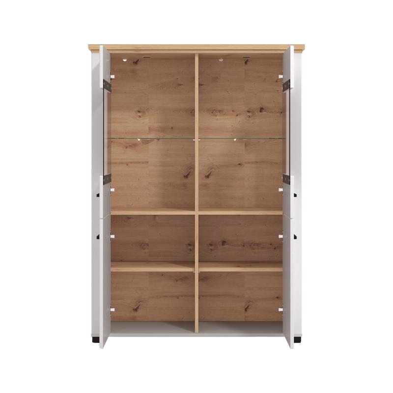 ΒΙΤΡΙΝΑ VALENCIA 2K VS2 ΛΕΥΚΟ-ARTISAN OAΚ-ΛΕΥΚΟ ΜΑΤ ΧΡΩΜΑ 103,5x41x143εκ - Image 4