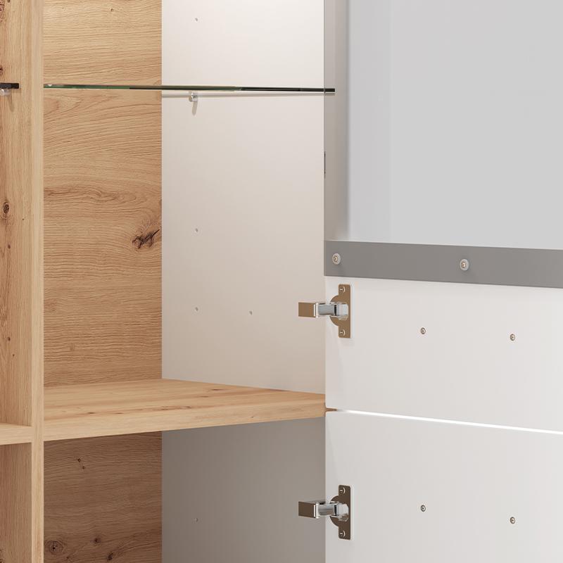 ΒΙΤΡΙΝΑ VALENCIA 2K VS2 ΛΕΥΚΟ-ARTISAN OAΚ-ΛΕΥΚΟ ΜΑΤ ΧΡΩΜΑ 103,5x41x143εκ - Image 5