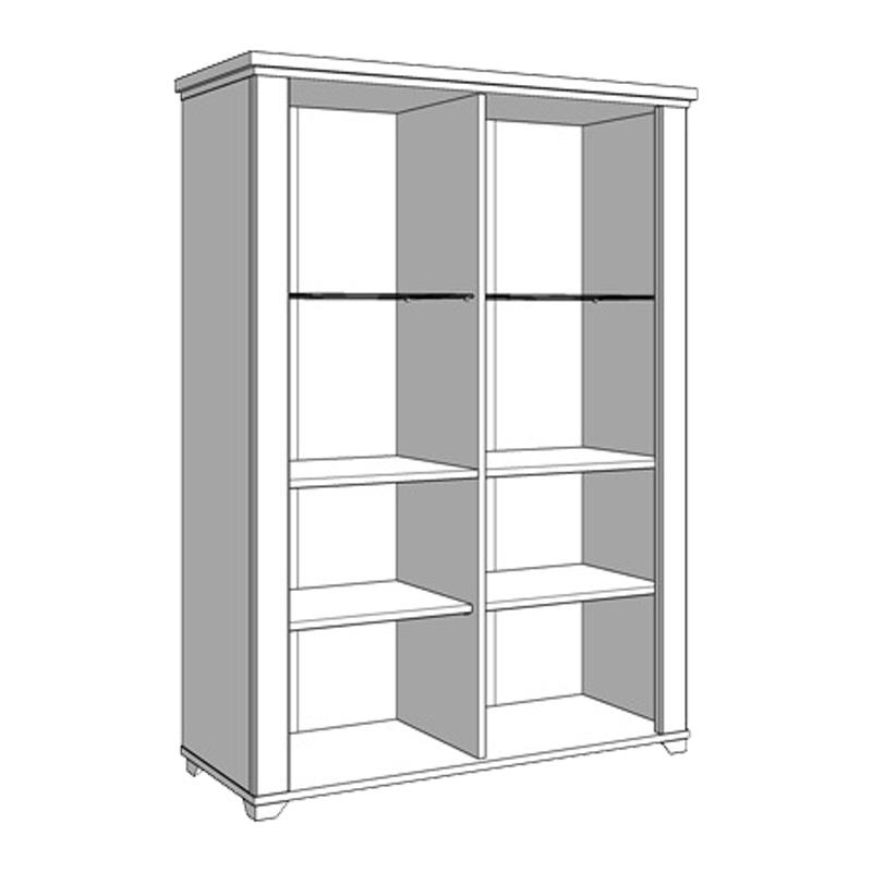 ΒΙΤΡΙΝΑ VALENCIA 2K VS2 ΛΕΥΚΟ-ARTISAN OAΚ-ΛΕΥΚΟ ΜΑΤ ΧΡΩΜΑ 103,5x41x143εκ - Image 6