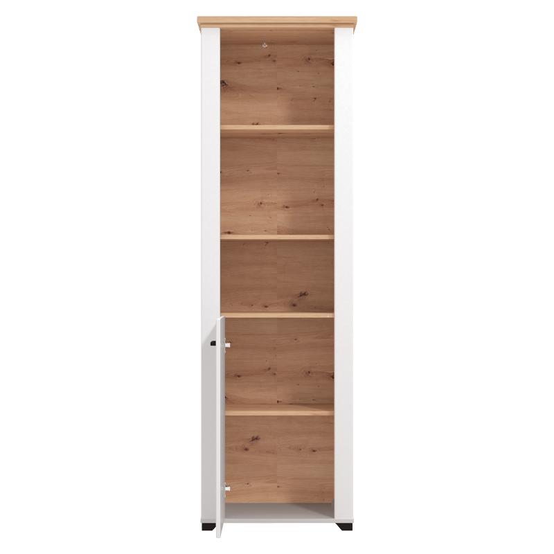 ΒΙΤΡΙΝΑ VALENCIA POP 1K ΛΕΥΚΟ-ARTISAN OAΚ-ΛΕΥΚΟ ΜΑΤ ΧΡΩΜΑ 60.5x41x194.5εκ - Image 4