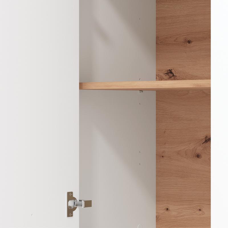 ΒΙΤΡΙΝΑ VALENCIA POP 1K ΛΕΥΚΟ-ARTISAN OAΚ-ΛΕΥΚΟ ΜΑΤ ΧΡΩΜΑ 60.5x41x194.5εκ - Image 5