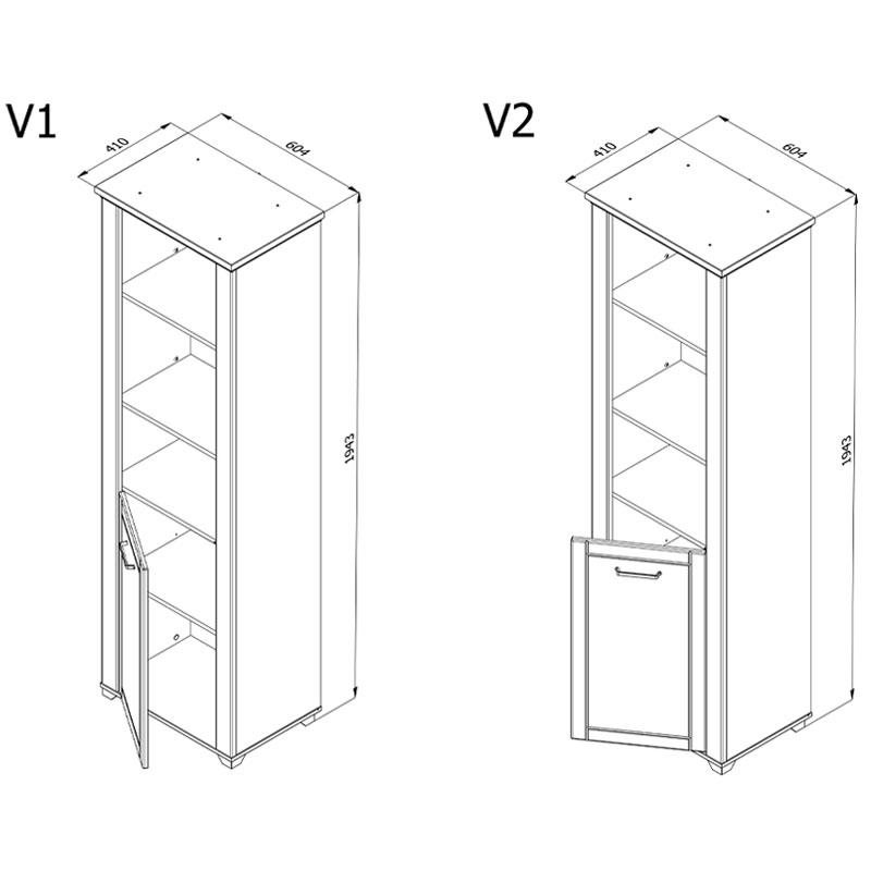 ΒΙΤΡΙΝΑ VALENCIA POP 1K ΛΕΥΚΟ-ARTISAN OAΚ-ΛΕΥΚΟ ΜΑΤ ΧΡΩΜΑ 60.5x41x194.5εκ - Image 7