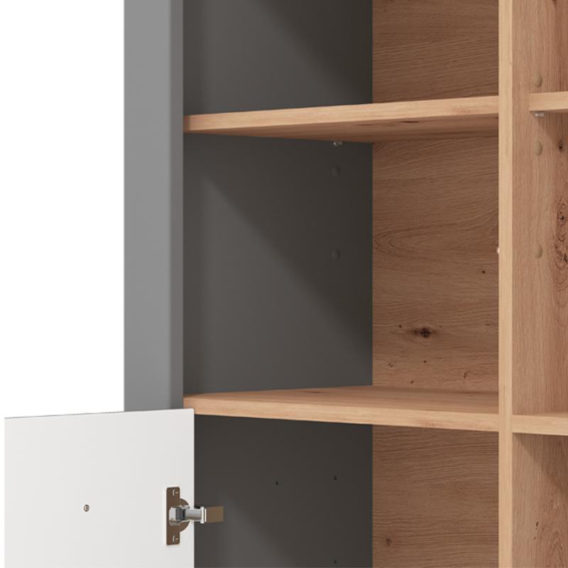 ΒΙΤΡΙΝΑ VALENCIA POP 2K ΓΚΡΙ ΓΡΑΦΙΤΗ-ARTISAN OAΚ-ΓΚΡΙ ΜΑΤ ΧΡΩΜΑ 103.5x41x143εκ - Image 5