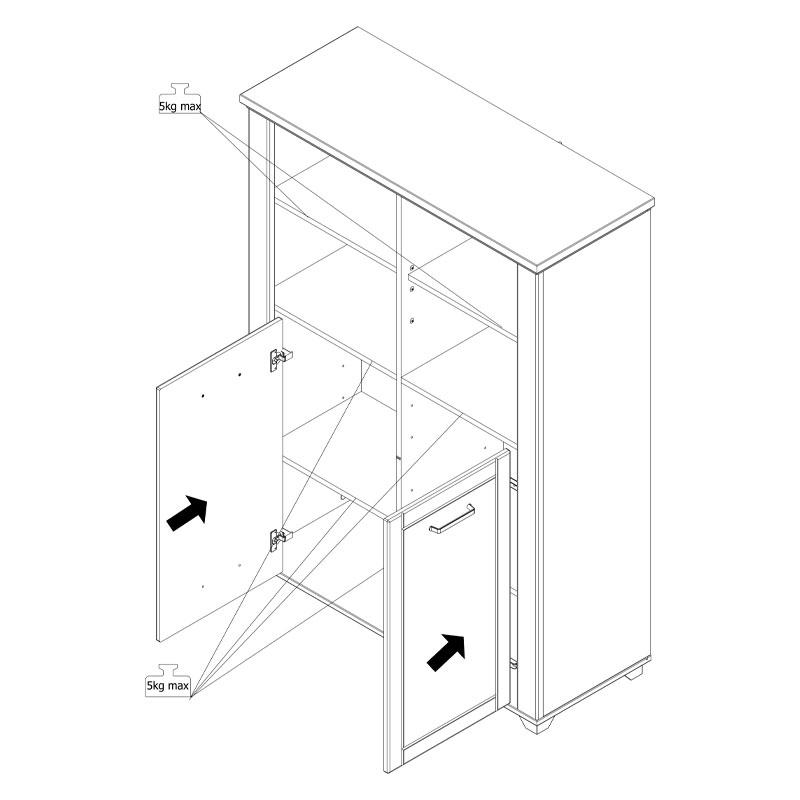 ΒΙΤΡΙΝΑ VALENCIA POP 2K ΓΚΡΙ ΓΡΑΦΙΤΗ-ARTISAN OAΚ-ΓΚΡΙ ΜΑΤ ΧΡΩΜΑ 103.5x41x143εκ - Image 8
