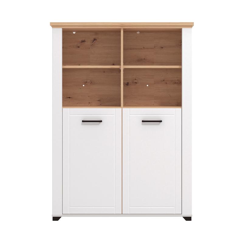 ΒΙΤΡΙΝΑ VALENCIA POP 2K ΛΕΥΚΟ-ARTISAN OAΚ-ΛΕΥΚΟ ΜΑΤ ΧΡΩΜΑ 103.5x41x143εκ - Image 3