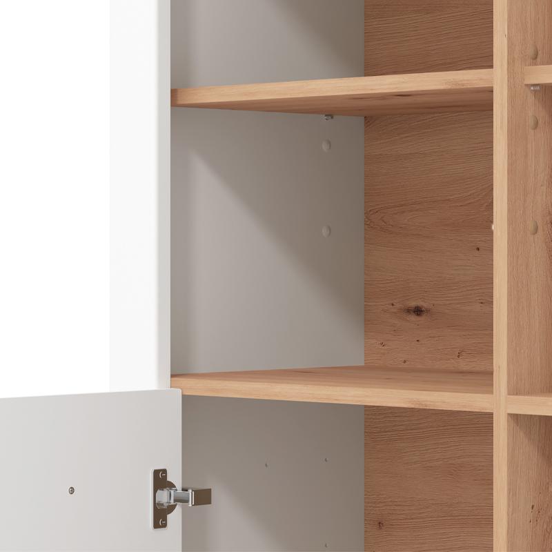 ΒΙΤΡΙΝΑ VALENCIA POP 2K ΛΕΥΚΟ-ARTISAN OAΚ-ΛΕΥΚΟ ΜΑΤ ΧΡΩΜΑ 103.5x41x143εκ - Image 5