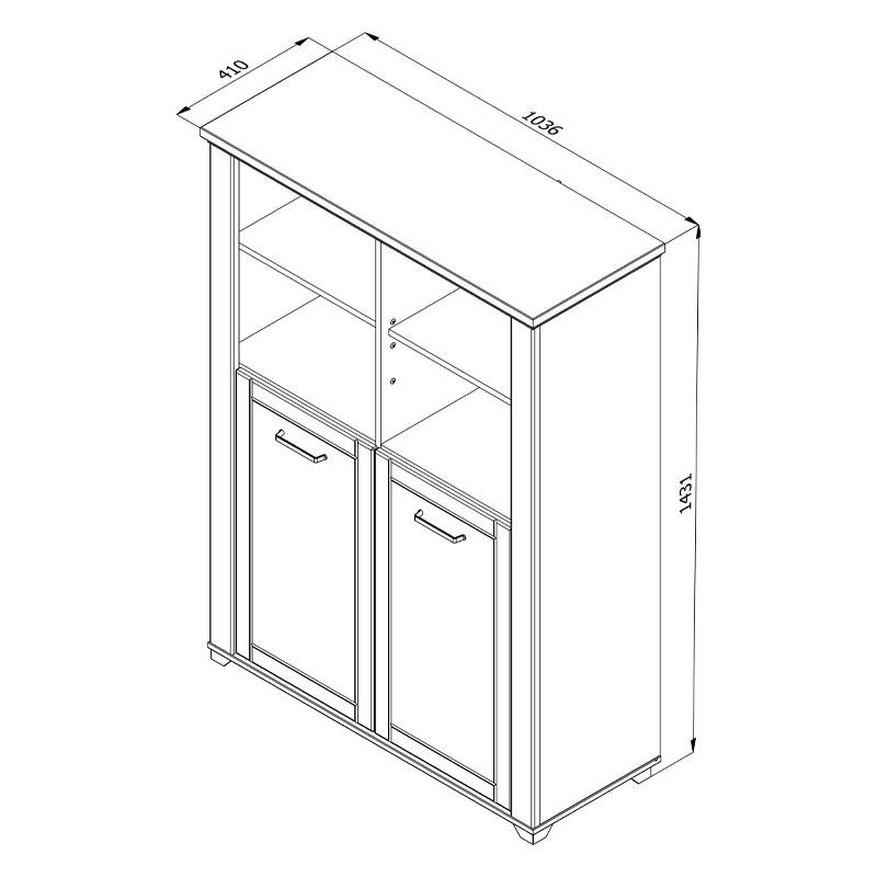 ΒΙΤΡΙΝΑ VALENCIA POP 2K ΛΕΥΚΟ-ARTISAN OAΚ-ΛΕΥΚΟ ΜΑΤ ΧΡΩΜΑ 103.5x41x143εκ - Image 7