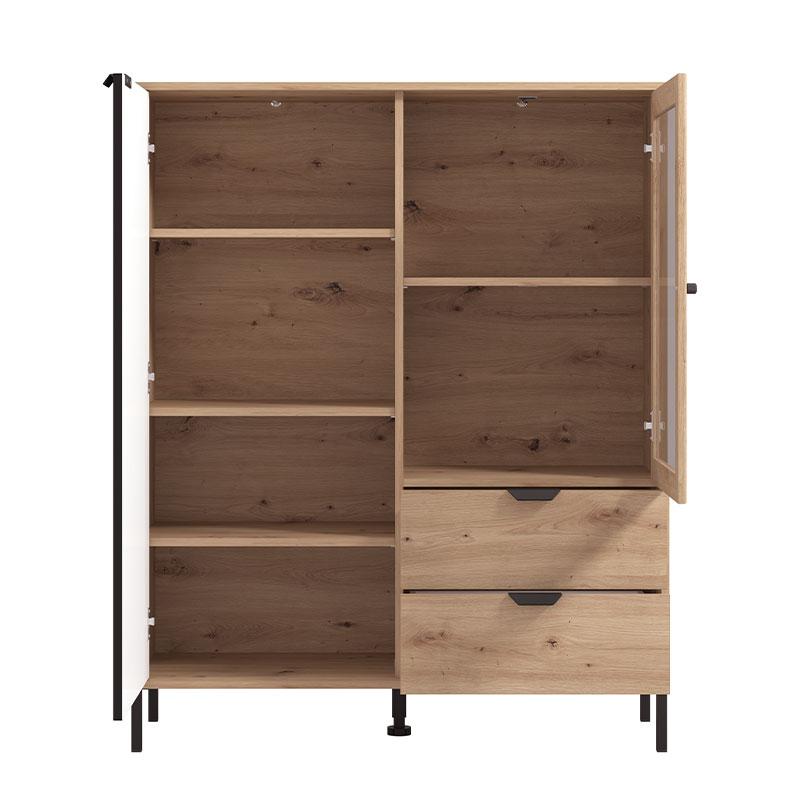 ΒΙΤΡΙΝΑ VANDEA 131 2K2F VS1 ARTISAN-ΜΑΥΡΟ ΜΑΤ 106x40x131εκ - Image 4