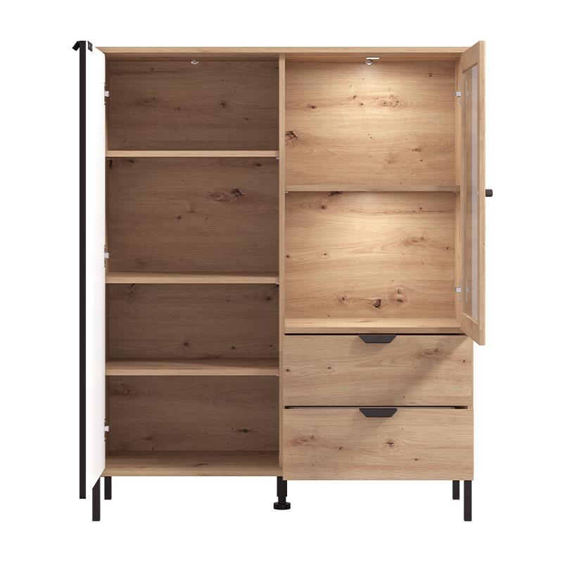 ΒΙΤΡΙΝΑ VANDEA 131 2K2F VS1 ARTISAN-ΜΑΥΡΟ ΜΑΤ 106x40x131εκ - Image 6