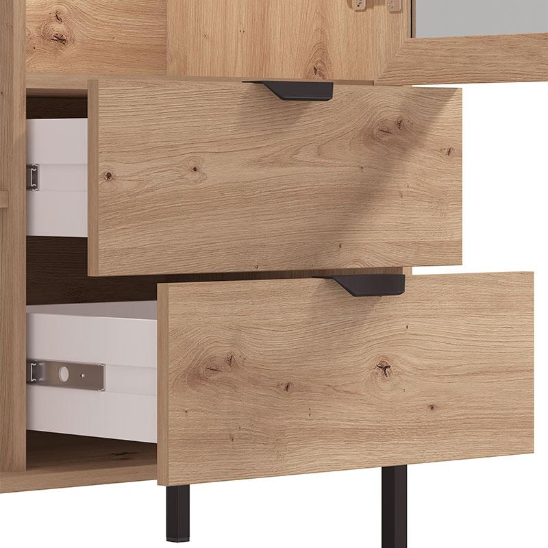 ΒΙΤΡΙΝΑ VANDEA 131 2K2F VS1 ARTISAN-ΜΑΥΡΟ ΜΑΤ 106x40x131εκ - Image 7