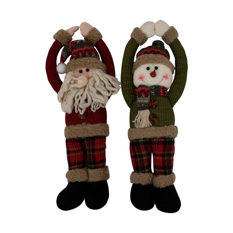 ΧΡΙΣΤΟΥΓΕΝΝΙΑΤΙΚΗ ΔΙΑΚΟΣΜΗΤΙΚΗ ΦΙΓΟΥΡΑ "SANTA+SNOWMAN" 1/2 ΚΟΚΚΙΝΟ-ΠΡΑΣΙΝΟ 15x8x55εκ - Image 3