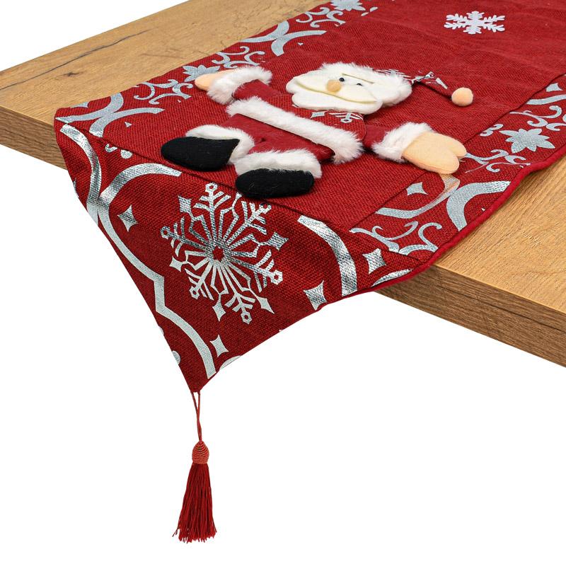 ΧΡΙΣΤΟΥΓΕΝΝΙΑΤΙΚΗ ΔΙΑΚΟΣΜΗΤΙΚΗ ΤΡΑΒΕΡΣΑ "ΑΓΙΟΣ ΒΑΣΙΛΗΣ" FL032 KOKKINO ΧΡΩΜΑ 32x150εκ - Image 4