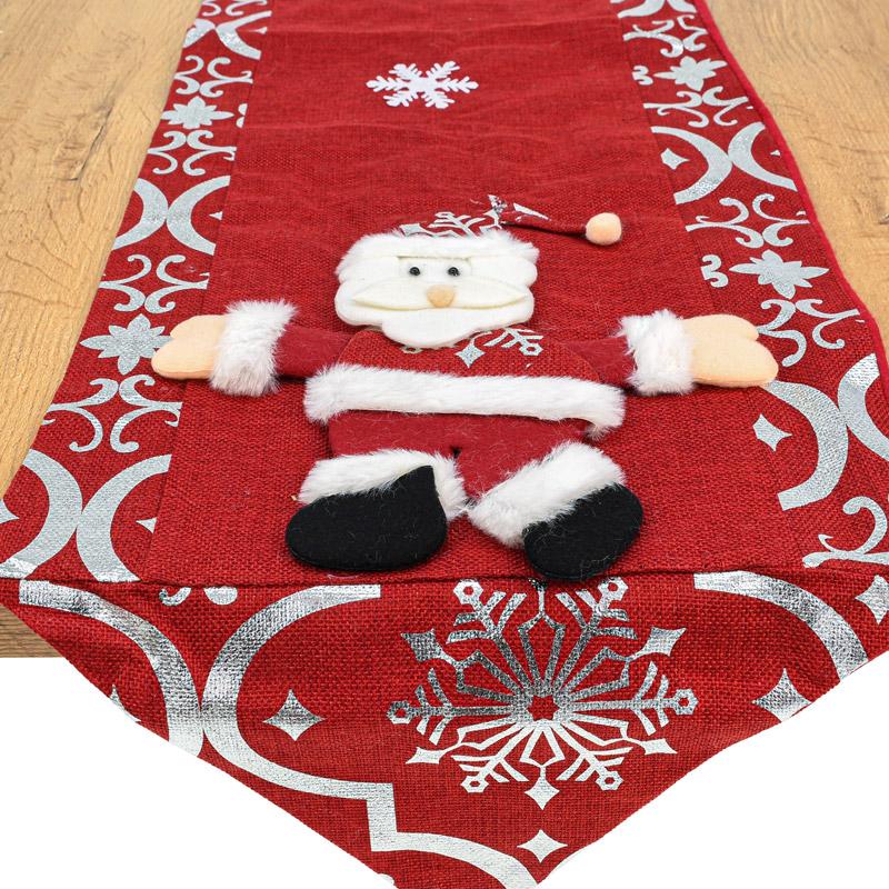 ΧΡΙΣΤΟΥΓΕΝΝΙΑΤΙΚΗ ΔΙΑΚΟΣΜΗΤΙΚΗ ΤΡΑΒΕΡΣΑ "ΑΓΙΟΣ ΒΑΣΙΛΗΣ" FL032 KOKKINO ΧΡΩΜΑ 32x150εκ - Image 5