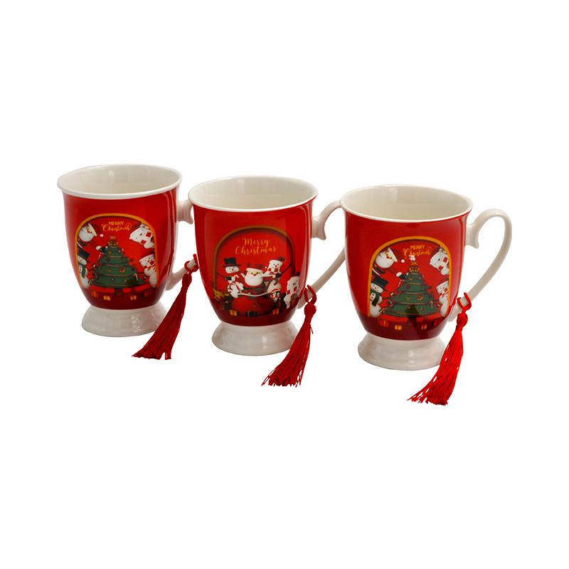 ΧΡΙΣΤΟΥΓΕΝΝΙΑΤΙΚΗ ΚΕΡΑΜΙΚΗ ΚΟΥΠΑ "SANTA CLAUS" FL729 ΚΟΚΚΙΝΟ 8.5x11εκ