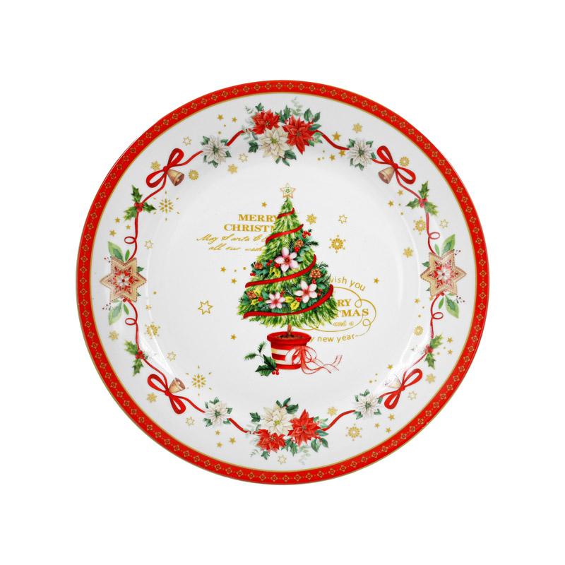 ΧΡΙΣΤΟΥΓΕΝΝΙΑΤΙΚΗ ΚΕΡΑΜΙΚΗ ΠΙΑΤΕΛΑ ΜΕ ΣΠΑΤΟΥΛΑ ΣΕ ΚΟΥΤΙ FL9017 ΛΕΥΚΟ-ΚΟΚΚΙΝΟ ΧΡΩΜΑ - Image 3