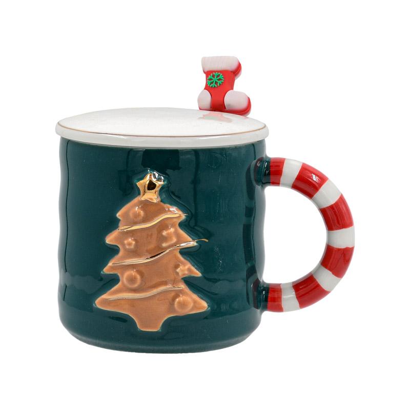 ΧΡΙΣΤΟΥΓΕΝΝΙΑΤΙΚΗ ΚΟΥΠΑ ΜΕ ΚΟΥΤΑΛΑΚΙ 1/2 FL1664 ΠΡΑΣΙΝΟ-ΚΟΚΚΙΝΟ ΧΡΩΜΑ 8x9εκ - Image 3