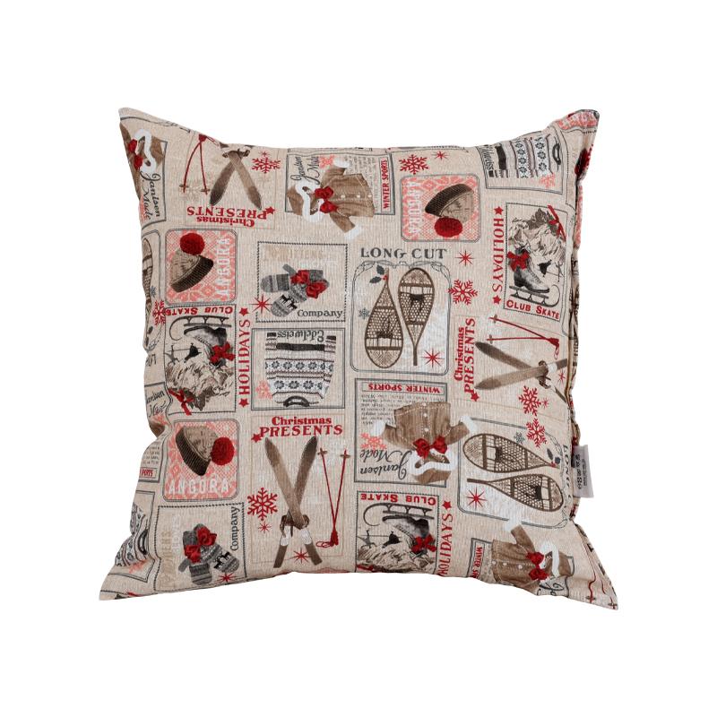 ΧΡΙΣΤΟΥΓΕΝΝΙΑΤΙΚΟ ΔΙΑΚΟΣΜΗΤΙΚΟ ΜΑΞΙΛΑΡΙ "Winter Sport" 40x40εκ