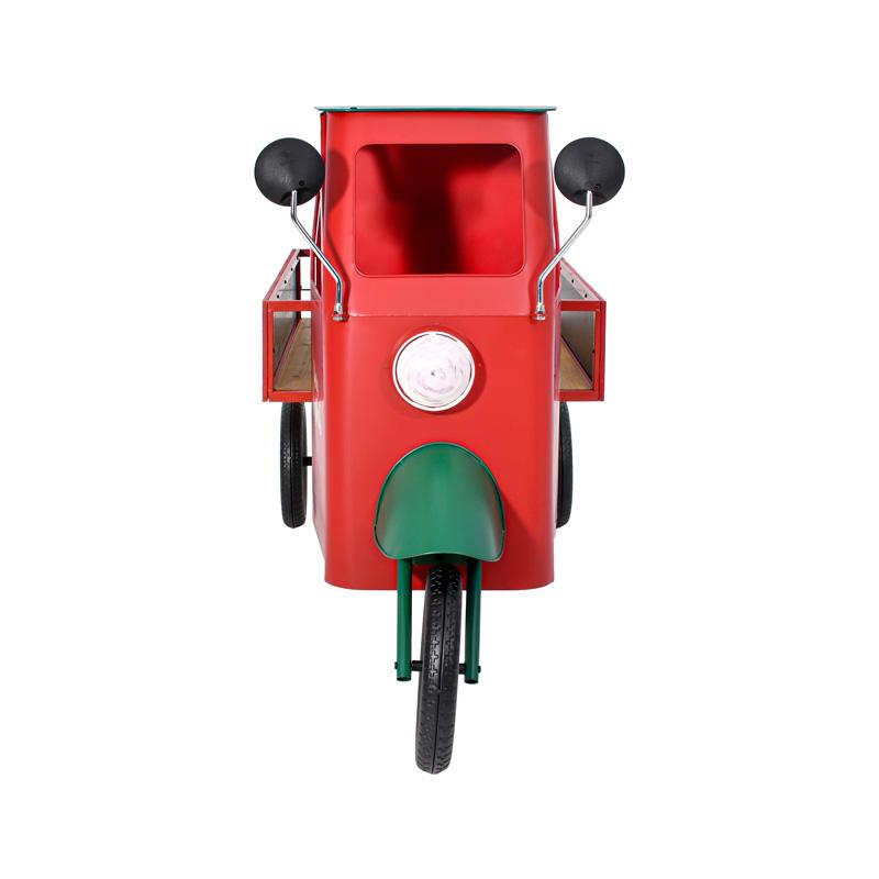 ΧΡΙΣΤΟΥΓΕΝΝΙΑΤΙΚΟ ΔΙΑΚΟΣΜΗΤΙΚΟ ΜΕΤΑΛΛΙΚΟ RETRO ΤΡΙΚΥΚΛΟ ΣΚΟΥΤΕΡ ΜΕ ΚΑΡΟΤΣΑ FL064 ΚΟΚΚΙΝΟ-ΠΡΑΣΙΝΟ ΧΡΩΜΑ 162x62x94εκ - Image 4