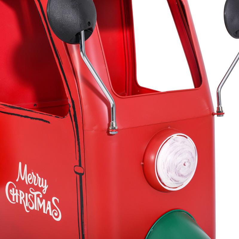 ΧΡΙΣΤΟΥΓΕΝΝΙΑΤΙΚΟ ΔΙΑΚΟΣΜΗΤΙΚΟ ΜΕΤΑΛΛΙΚΟ RETRO ΤΡΙΚΥΚΛΟ ΣΚΟΥΤΕΡ ΜΕ ΚΑΡΟΤΣΑ FL064 ΚΟΚΚΙΝΟ-ΠΡΑΣΙΝΟ ΧΡΩΜΑ 162x62x94εκ - Image 7