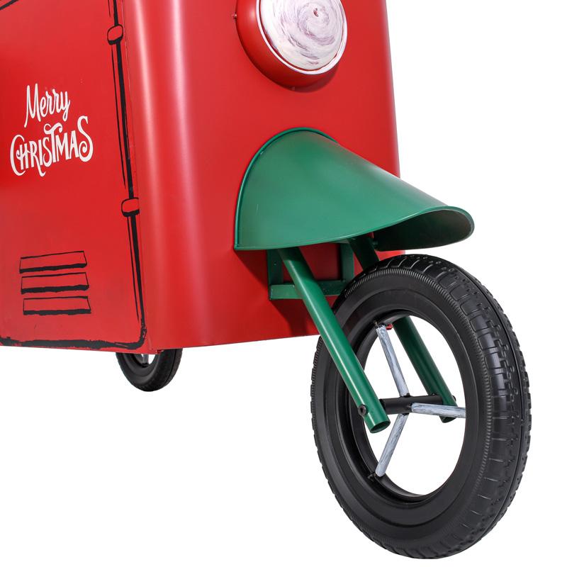 ΧΡΙΣΤΟΥΓΕΝΝΙΑΤΙΚΟ ΔΙΑΚΟΣΜΗΤΙΚΟ ΜΕΤΑΛΛΙΚΟ RETRO ΤΡΙΚΥΚΛΟ ΣΚΟΥΤΕΡ ΜΕ ΚΑΡΟΤΣΑ FL064 ΚΟΚΚΙΝΟ-ΠΡΑΣΙΝΟ ΧΡΩΜΑ 162x62x94εκ - Image 8