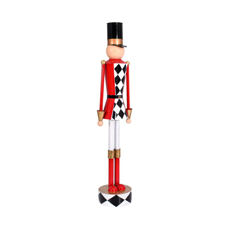 ΧΡΙΣΤΟΥΓΕΝΝΙΑΤΙΚΟ ΔΙΑΚΟΣΜΗΤΙΚΟ ΜΕΤΑΛΛΙΚΟΣ ΜΟΛΥΒΕΝΙΟΣ ΣΤΡΑΤΙΩΤΗΣ FL031 ΛΕΥΚΟ-ΜΑΥΡΟ-ΚΟΚΚΙΝΟ 13x10x60εκ - Image 3