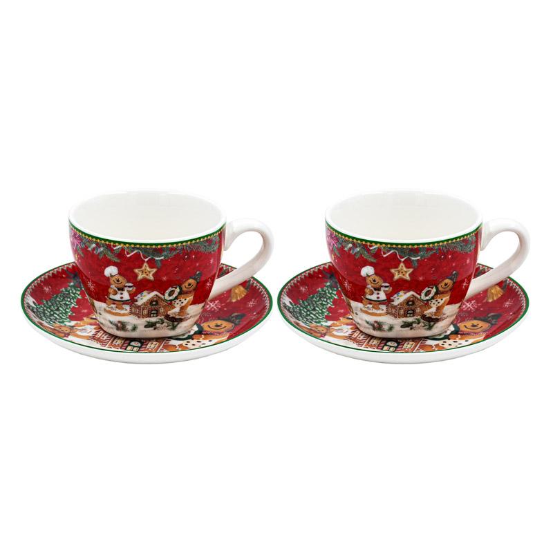 ΧΡΙΣΤΟΥΓΕΝΝΙΑΤΙΚΟ ΣΕΤ 2ΤΕΜ ΚΟΥΠΕΣ ΜΕ ΠΙΑΤΑΚΙ FL016 GINGERBREAD MAN 8x6εκ - Image 3