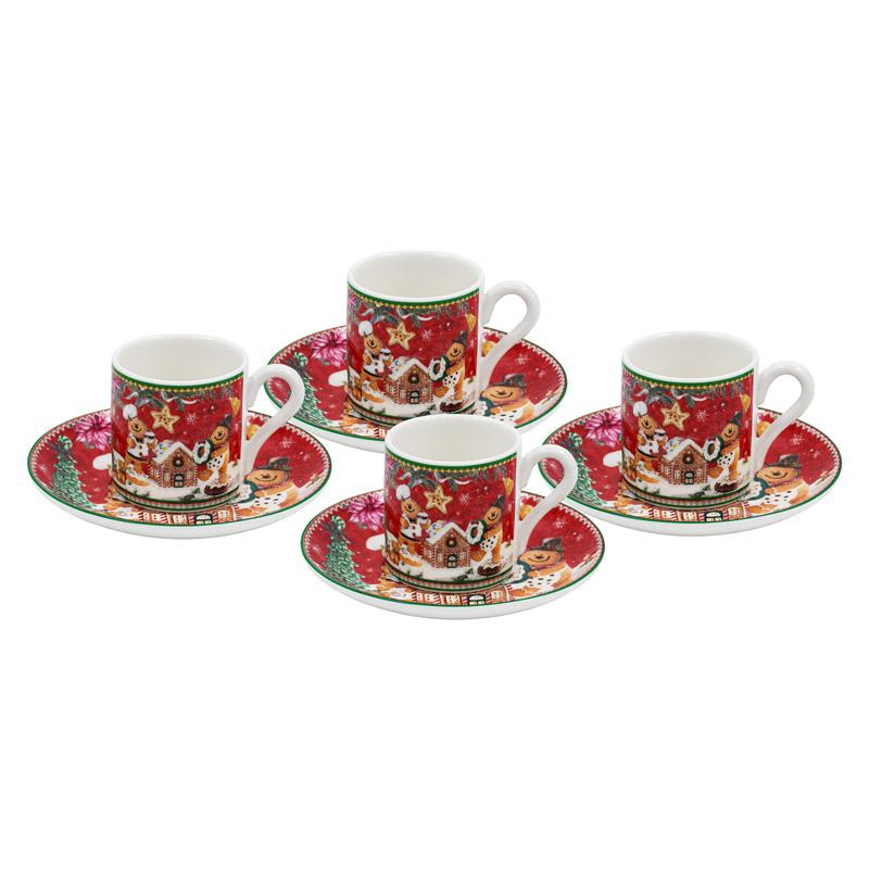 ΧΡΙΣΤΟΥΓΕΝΝΙΑΤΙΚΟ ΣΕΤ 4ΤΕΜ ΚΟΥΠΕΣ ΜΕ ΠΙΑΤΑΚΙ FL015 GINGERBREAD MAN 5,5x6εκ - Image 3