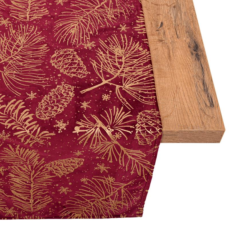 ΔΙΑΚΟΣΜΗΤΙΚΗ ΧΡΙΣΤΟΥΓΕΝΝΙΑΤΙΚΗ ΤΡΑΒΕΡΣΑ FL286 ΚΟΚΚΙΝΟ ΜΕ ΧΡΥΣΟ 40x140εκ - Image 3