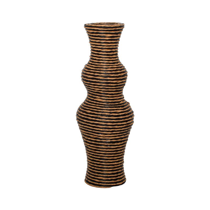 ΔΙΑΚΟΣΜΗΤΙΚΟ ΒΑΖΟ FL378 PU RATTAN ΜΑΥΡΟ-ΦΥΣΙΚΟ ΧΡΩΜΑ 60εκ