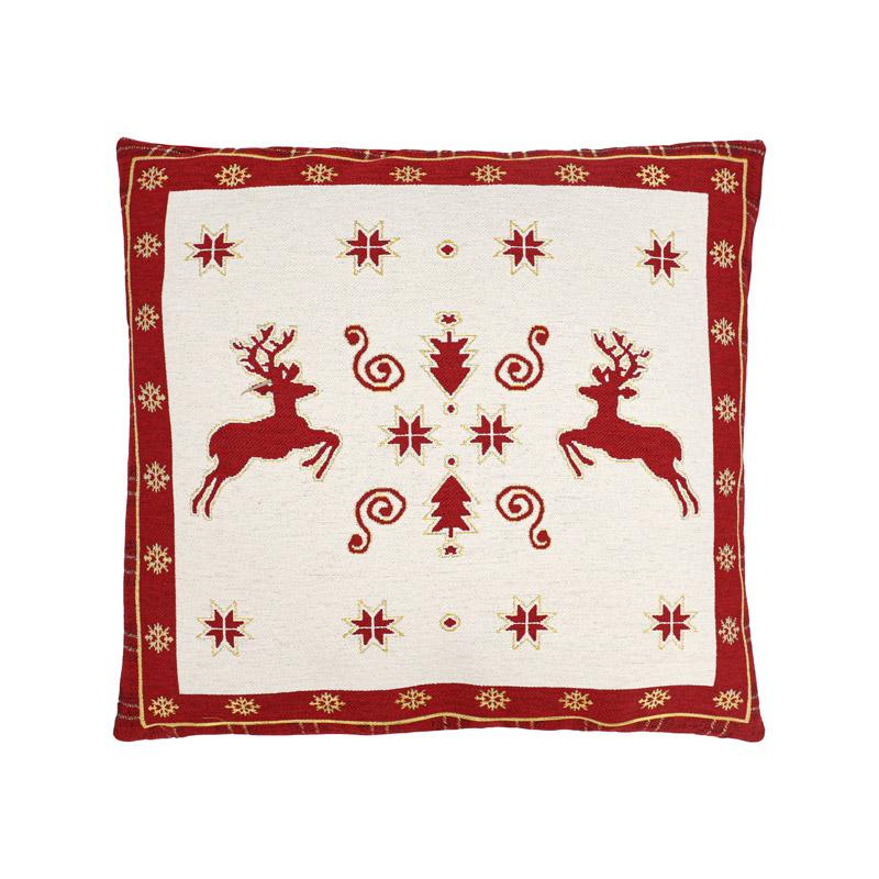 ΔΙΑΚΟΣΜΗΤΙΚΟ ΧΡΙΣΤΟΥΓΕΝΝΙΑΤΙΚΟ ΜΑΞΙΛΑΡΙ ΚΟΚΚΙΝΟ-ΛΕΥΚΟ-ΧΡΥΣΟ 44x44εκ