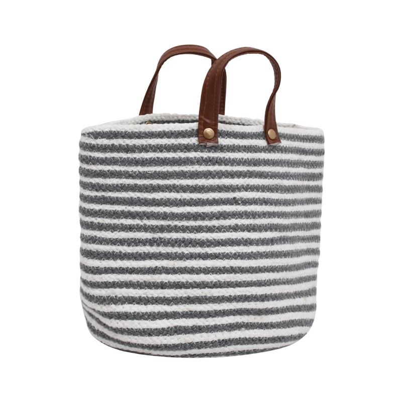 ΔΙΑΚΟΣΜΗΤΙΚΟ ΥΦΑΣΜΑΤΙΝΟ ΣΤΡΟΓΓΥΛΟ ΚΑΛΑΘΙ Dori ΣΚΟΥΡΟ ΓΚΡΙ-ΛΕΥΚΟ ΧΡΩΜΑ 22x22