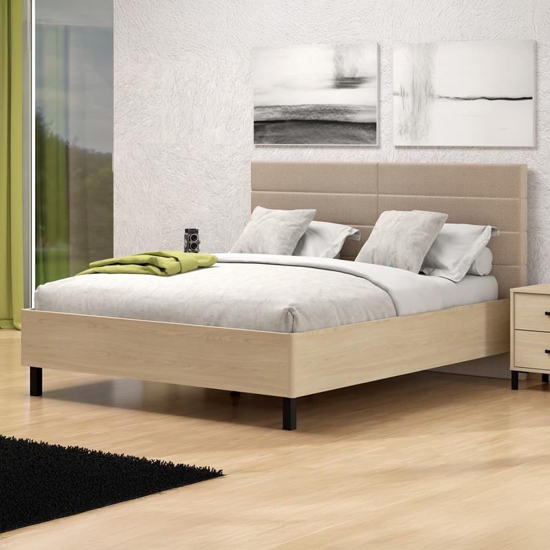 ΔΙΠΛΟ ΚΡΕΒΑΤΙ ARBELA 180 LIGHT PORT ΧΡΩΜΑ ΜΕ ΜΠΕΖ ΥΦΑΣΜΑ 198x214x115εκ - Image 2