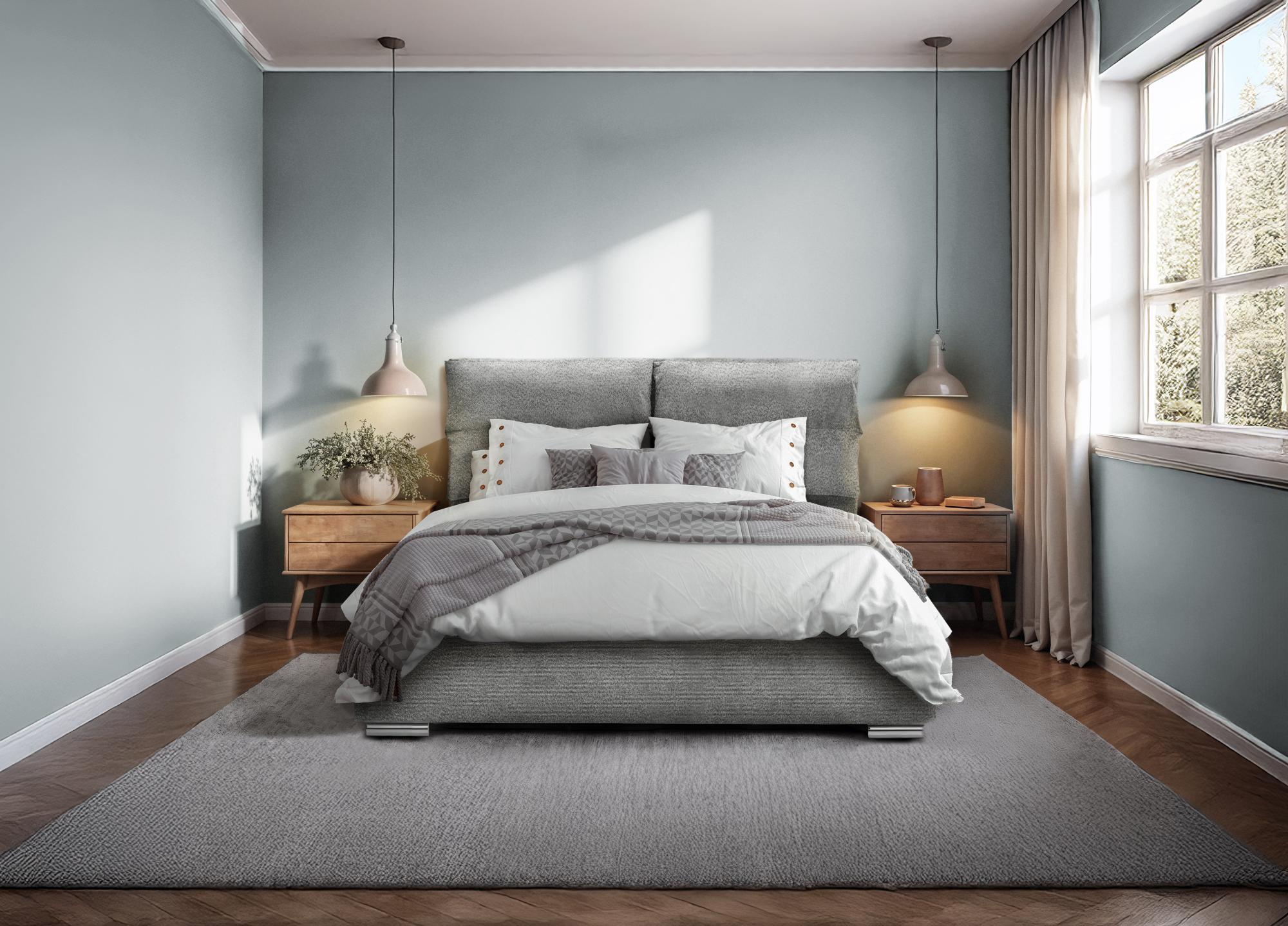 ΔΙΠΛΟ ΚΡΕΒΑΤΙ Andros ΓΚΡΙ ΧΡΩΜΑ 175x214x115εκ (160x200) - Image 2