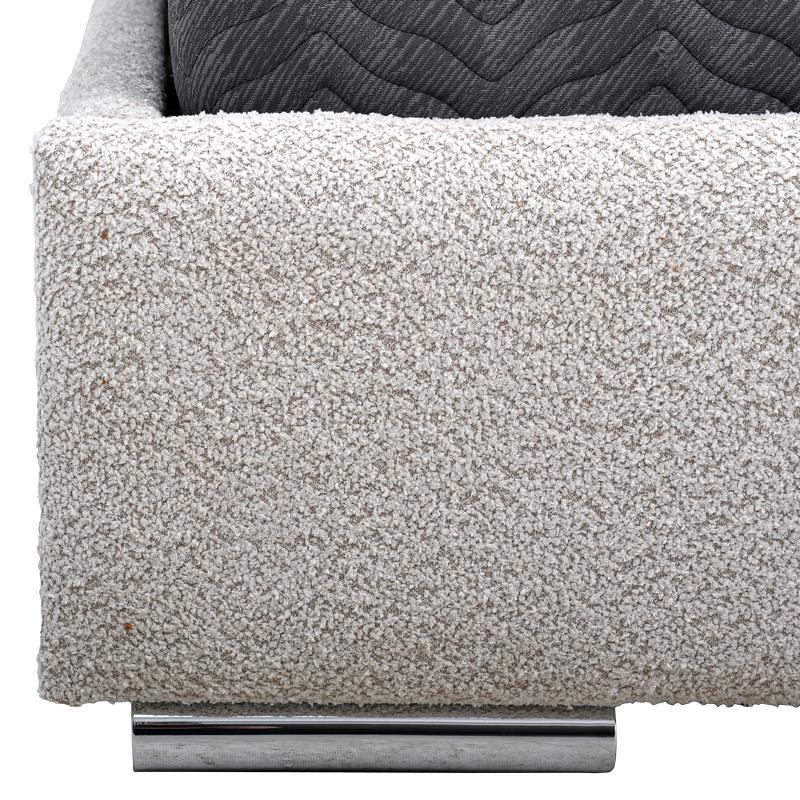 ΔΙΠΛΟ ΚΡΕΒΑΤΙ Andros ΜΠΕΖ ΧΡΩΜΑ 175x214x115εκ (160x200) - Image 3