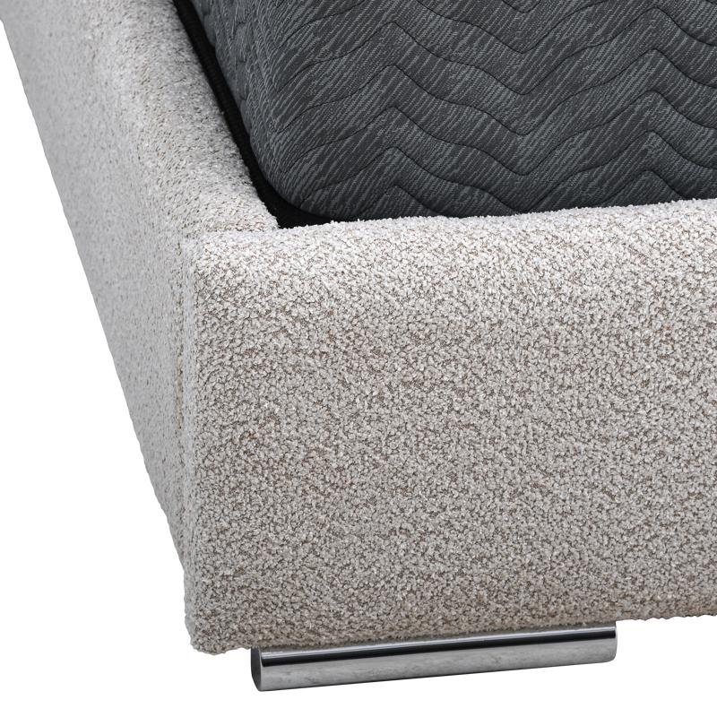 ΔΙΠΛΟ ΚΡΕΒΑΤΙ Andros ΜΠΕΖ ΧΡΩΜΑ 175x214x115εκ (160x200) - Image 4