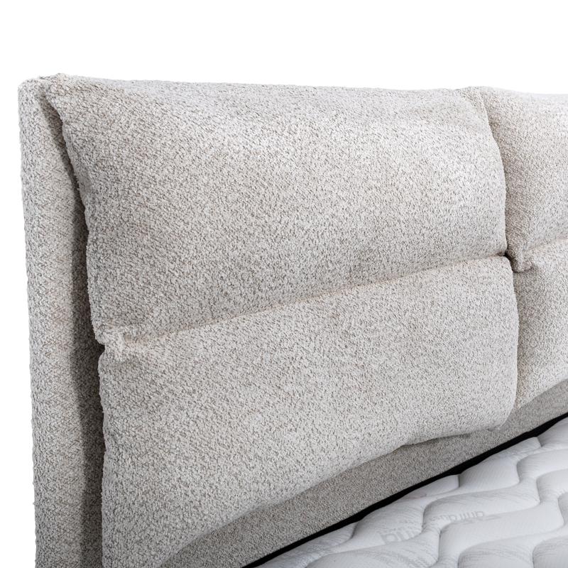 ΔΙΠΛΟ ΚΡΕΒΑΤΙ Andros ΜΠΕΖ ΧΡΩΜΑ 175x214x115εκ (160x200) - Image 6