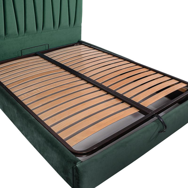 ΔΙΠΛΟ ΚΡΕΒΑΤΙ Lunastore ΜΕ ΑΠΟΘΗΚΕΥΤΙΚΟ ΧΩΡΟ ΠΡΑΣΙΝΟ ΧΡΩΜΑ ΥΦΑΣΜΑΤΟΣ 162x208x115εκ (160x200) - Image 4