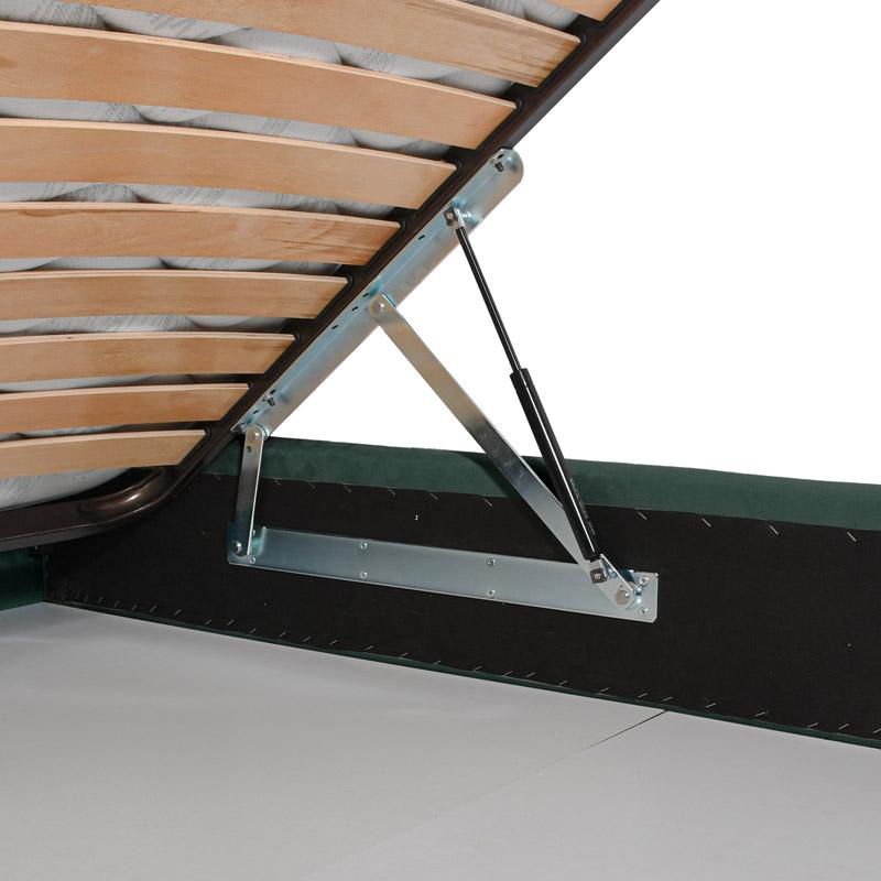 ΔΙΠΛΟ ΚΡΕΒΑΤΙ Lunastore ΜΕ ΑΠΟΘΗΚΕΥΤΙΚΟ ΧΩΡΟ ΠΡΑΣΙΝΟ ΧΡΩΜΑ ΥΦΑΣΜΑΤΟΣ 162x208x115εκ (160x200) - Image 5