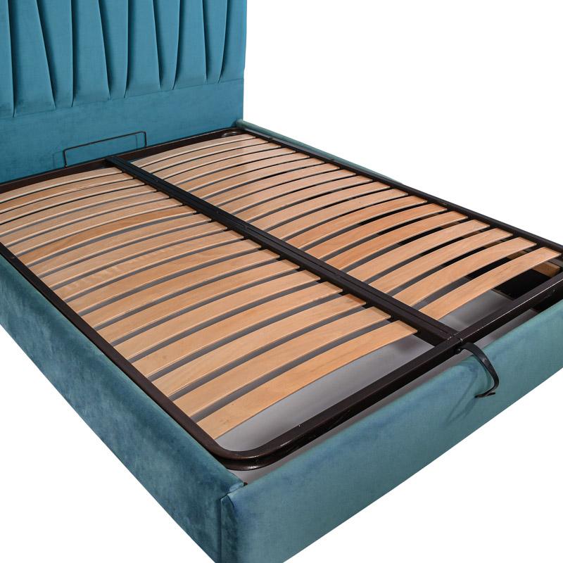 ΔΙΠΛΟ ΚΡΕΒΑΤΙ Lunastore ΜΕ ΑΠΟΘΗΚΕΥΤΙΚΟ ΧΩΡΟ TΥΡΚΟΥΑΖ ΧΡΩΜΑ ΥΦΑΣΜΑΤΟΣ 162x208x115εκ (160x200) - Image 4