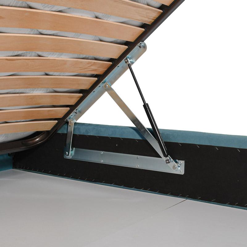 ΔΙΠΛΟ ΚΡΕΒΑΤΙ Lunastore ΜΕ ΑΠΟΘΗΚΕΥΤΙΚΟ ΧΩΡΟ TΥΡΚΟΥΑΖ ΧΡΩΜΑ ΥΦΑΣΜΑΤΟΣ 162x208x115εκ (160x200) - Image 5