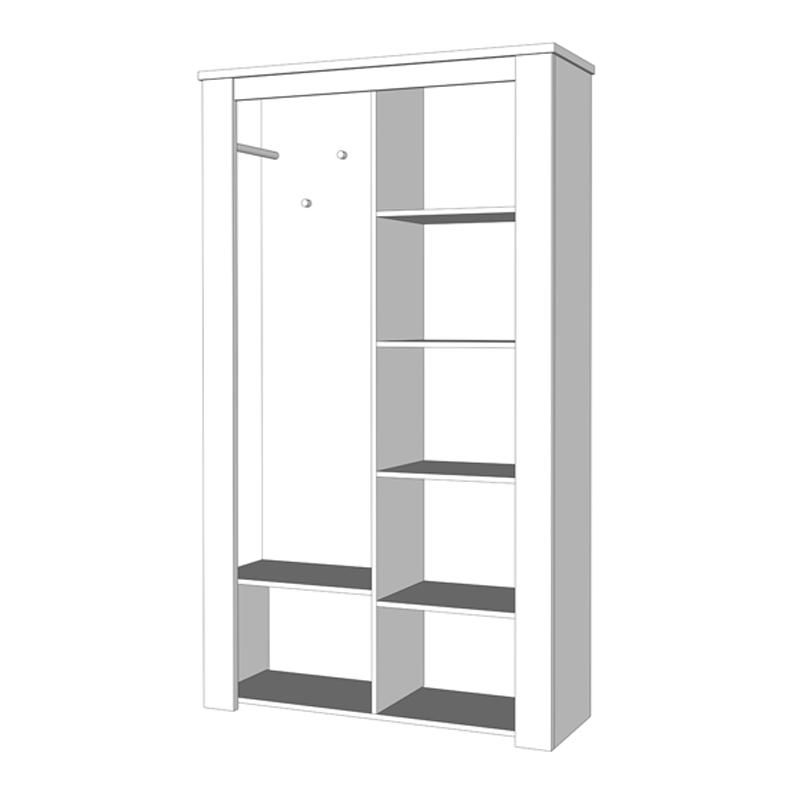 ΕΠΙΠΛΟ ΧΩΛ Kent PS GREY OAK/WHITE OAK 114x36,5x195εκ fxtr - Image 8