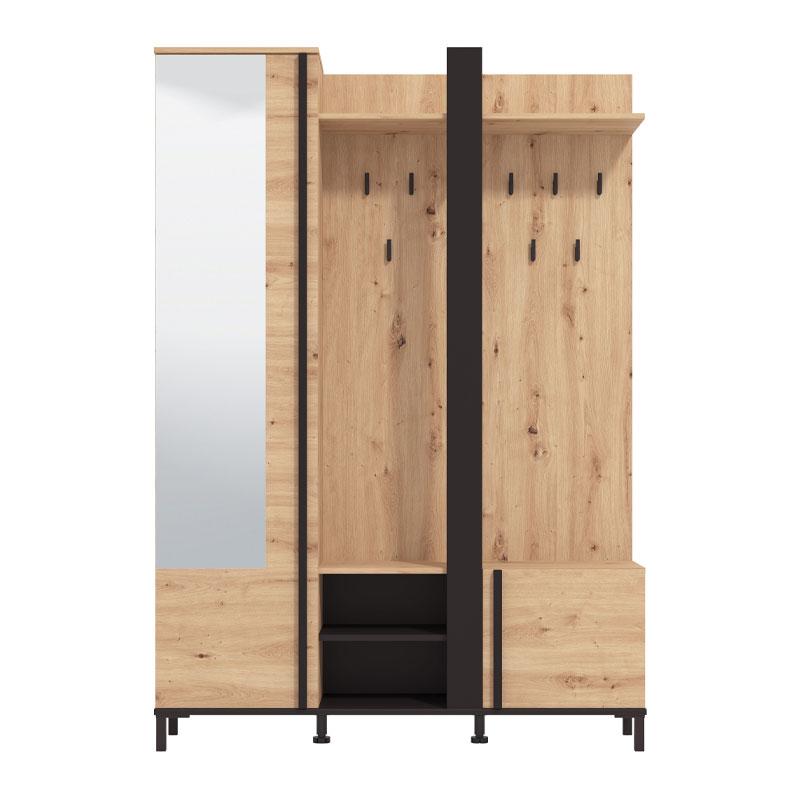 ΕΠΙΠΛΟ ΧΩΛ ΜΕ ΚΑΘΡΕΦΤΗ NINO ARTISAN-ΜΑΥΡΟ-ΜΑΥΡΟ ΜΑΤ FOIL 134,5x33x192εκ fxtr - Image 3