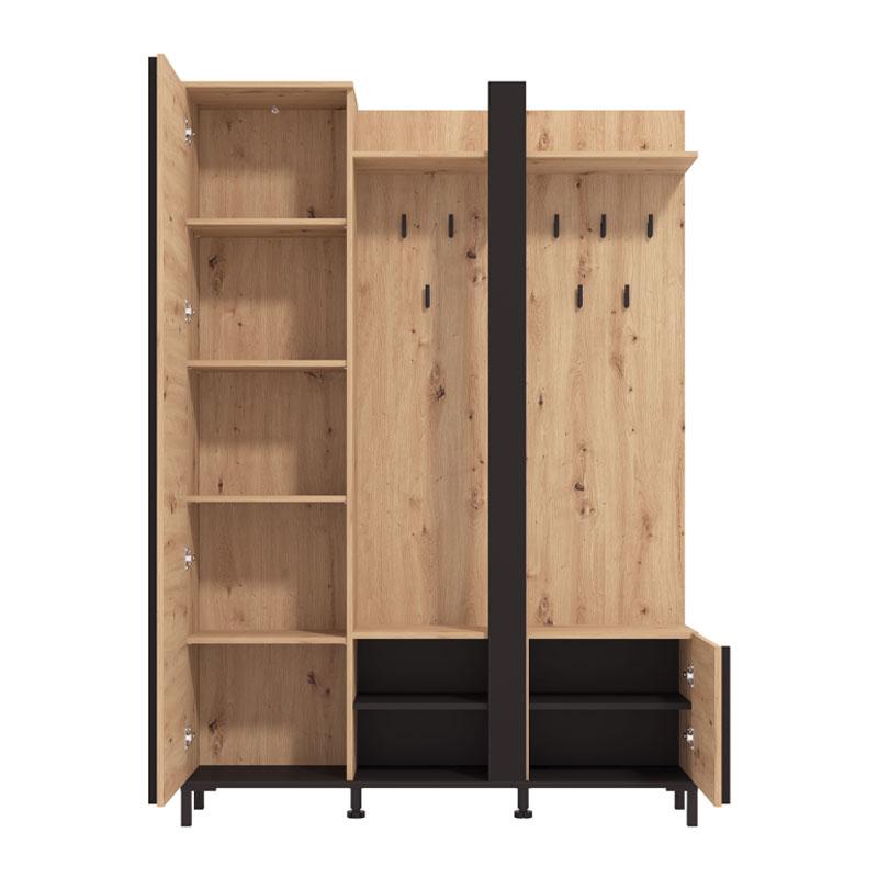 ΕΠΙΠΛΟ ΧΩΛ ΜΕ ΚΑΘΡΕΦΤΗ NINO ARTISAN-ΜΑΥΡΟ-ΜΑΥΡΟ ΜΑΤ FOIL 134,5x33x192εκ fxtr - Image 4