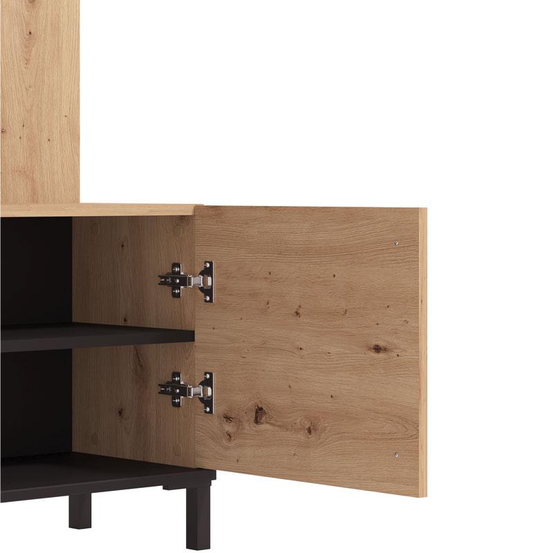 ΕΠΙΠΛΟ ΧΩΛ ΜΕ ΚΑΘΡΕΦΤΗ NINO ARTISAN-ΜΑΥΡΟ-ΜΑΥΡΟ ΜΑΤ FOIL 134,5x33x192εκ fxtr - Image 5