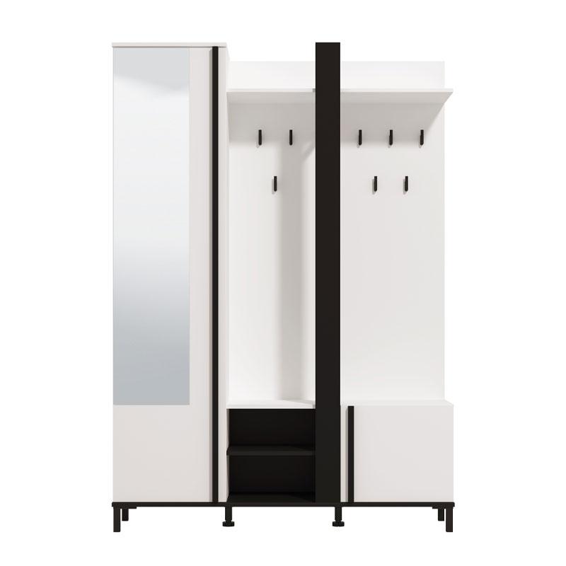 ΕΠΙΠΛΟ ΧΩΛ ΜΕ ΚΑΘΡΕΦΤΗ NINO SURFSIDE-ΜΑΥΡΟ-ΜΑΥΡΟ ΜΑΤ FOIL 134,5x33x192εκ fxtr - Image 3