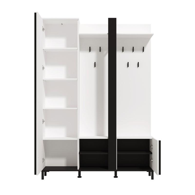 ΕΠΙΠΛΟ ΧΩΛ ΜΕ ΚΑΘΡΕΦΤΗ NINO SURFSIDE-ΜΑΥΡΟ-ΜΑΥΡΟ ΜΑΤ FOIL 134,5x33x192εκ fxtr - Image 4